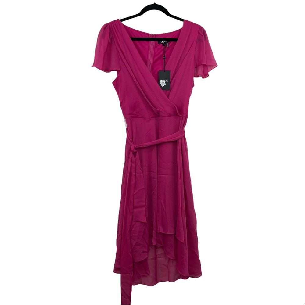 DNKY NWT Pink Ruffle Dress Tie Women’s Size 14. T